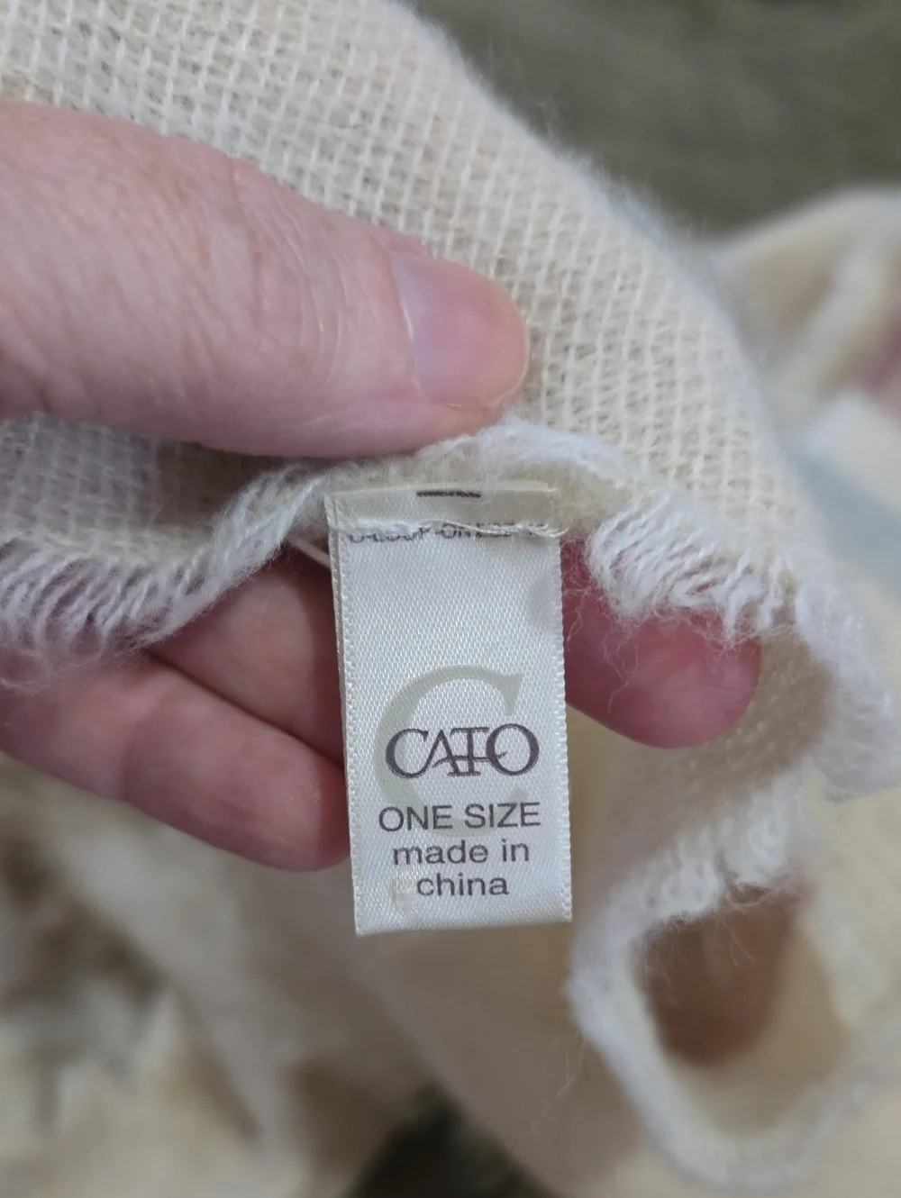 Cato Cream Wrap with Mauve and Light Blue Stripes